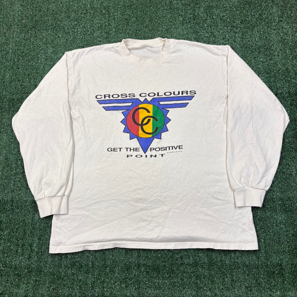 Vintage 90s Cross Colours "Get to the Positive Point" Longsleeve T-shirt